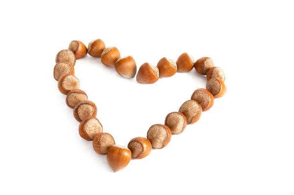 Nuts like as heart. — Stock Photo, Image
