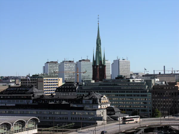 Stockholm stadsbeeld van een stadhuis kabel — Stockfoto