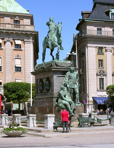 Monumento no centro de Estocolmo .. — Fotografia de Stock