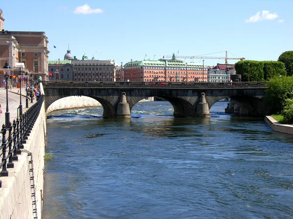 Bridge in center of Stockholm. — Stock Photo, Image