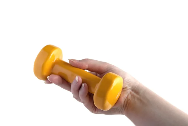 Stock image Woman hand with dumbbell