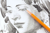 grafit ceruza rajz lány
