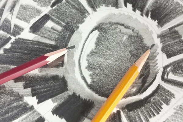Dessin au crayon graphite — Photo