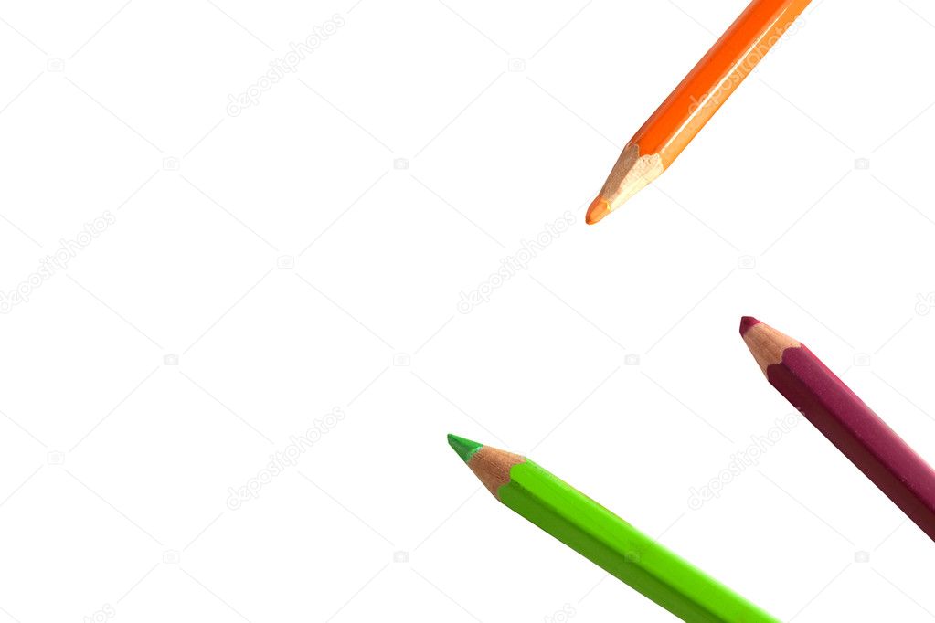 Colored pencils isolated on white