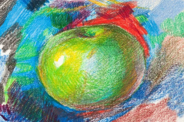 Детский рисунок цветными карандашами 2 — стоковое фото