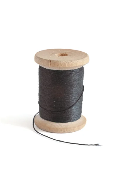 stock image Spool with black thread