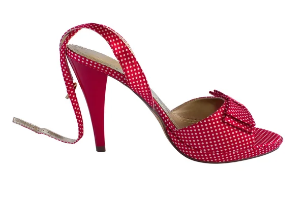 Červené sandál v hrášku — Stock fotografie