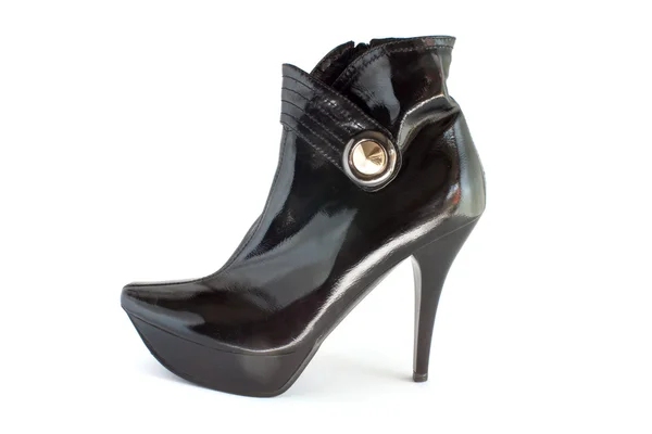 Black woman high-heeled half boot — Stock Photo, Image