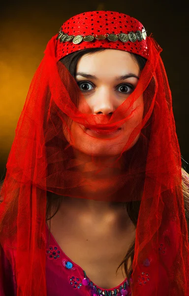 stock image The girl in a scarf