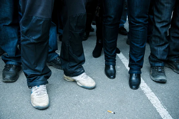 stock image Legs of on asphalt