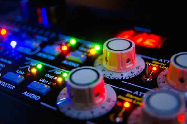 Ljud mixerbord Stockfoto
