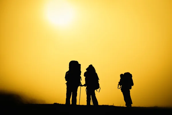 Travelers silhouette — Stock Photo, Image
