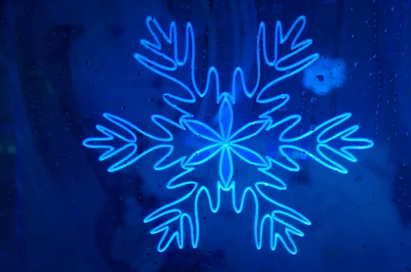 Vidrio de copo de nieve luminoso — Foto de Stock