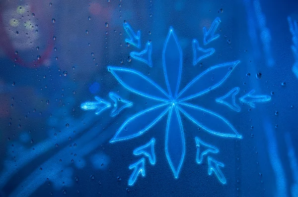 Vidrio de copo de nieve luminoso —  Fotos de Stock