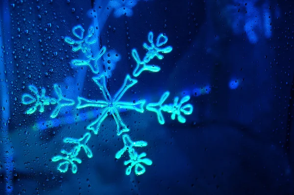 Vidro floco de neve luminoso — Fotografia de Stock