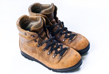 Used hiking boots clipart