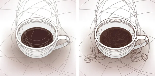 Egy csésze kávé. — Stock Vector