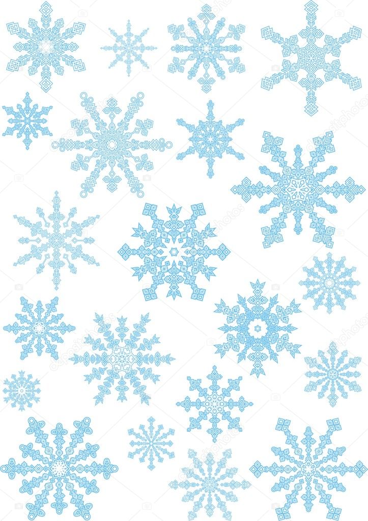 Collection of the snowflakes