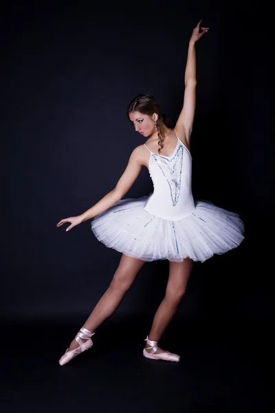 Ballerina i vitt tutu Royaltyfria Stockfoton
