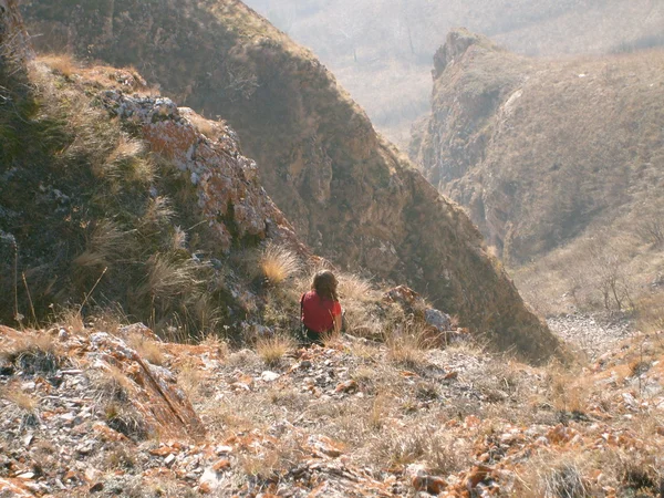 stock image Girl in mountains