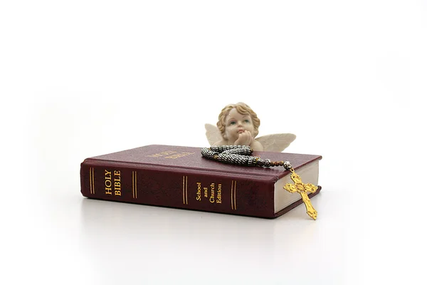 The bible and an angel — Stock Photo, Image