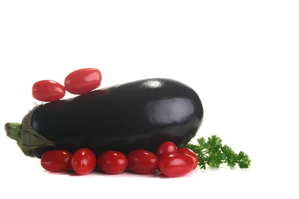 Eggplant and tomatoes — Stock Photo, Image