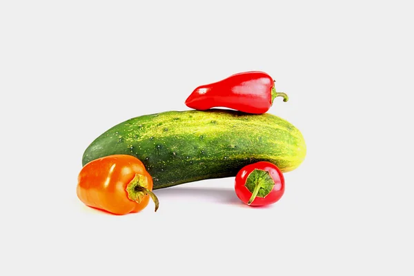 Peppers and cucumber — Stock Photo, Image
