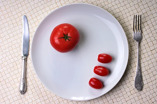 Tre små tomater — Stockfoto