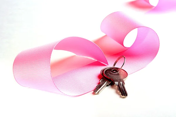Pink celebratory ribbon — Stock Photo, Image