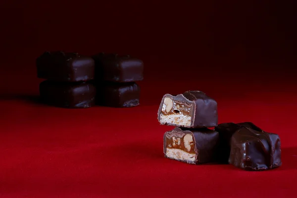 견과류와 초콜릿 — 스톡 사진