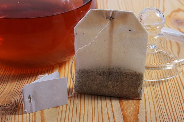 Chá em um saco de papel — Fotografia de Stock