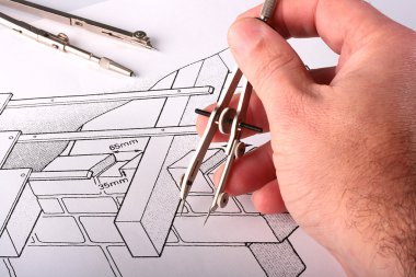 Tool over the drawing clipart