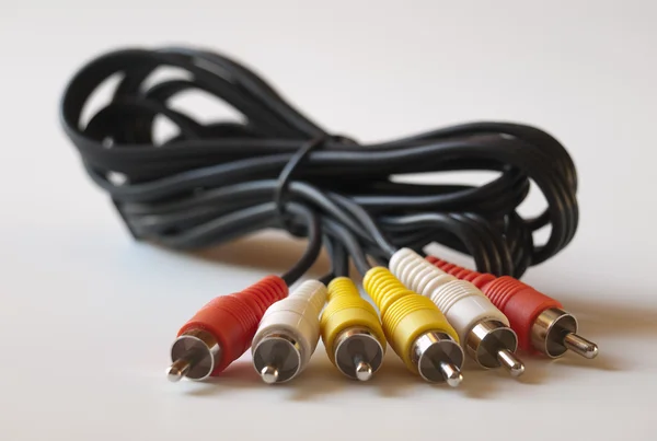 Black wire with multi-coloured tips. — Stock Photo, Image