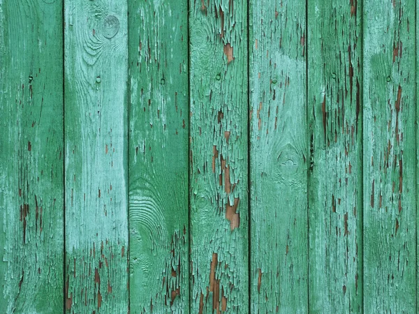Green peeled wooden background — Stock Photo, Image