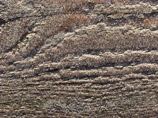 Doğal ahşap arka plan ile hoarfrost — Stok fotoğraf