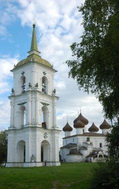 Ancient bell tower in Kargopol clipart