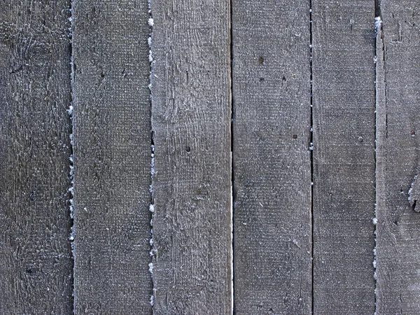 Holzgrund mit Raureif — Stockfoto