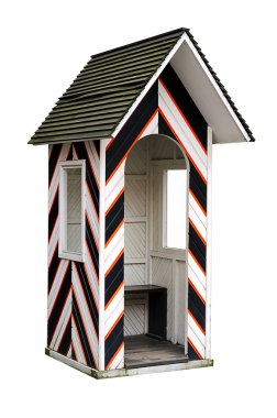 Old guard cabin isolatedon white clipart