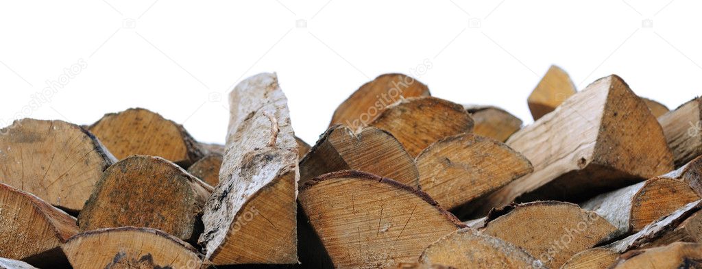 Fire wood isolated on white