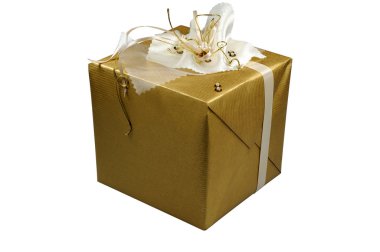 Golden christmas gift clipart