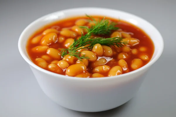 Beans in tomato sauce — Stock Photo, Image