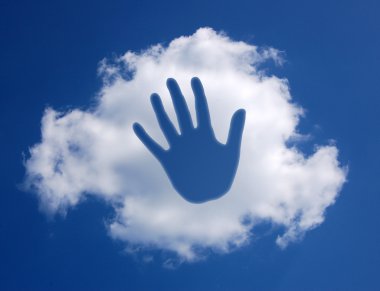 Hand in the sky clipart