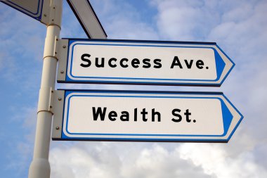 Success ave. and wealth st. clipart