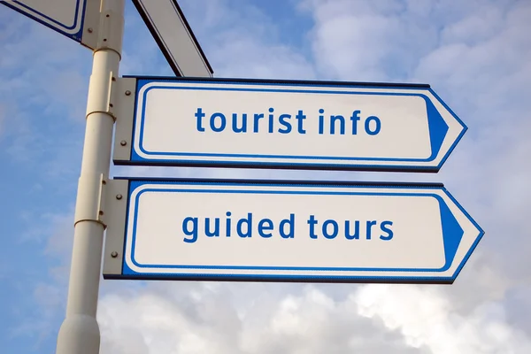 Información turística, visitas guiadas señales — Foto de Stock