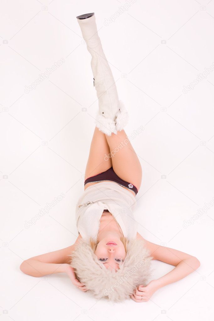 Girl laying on a floor