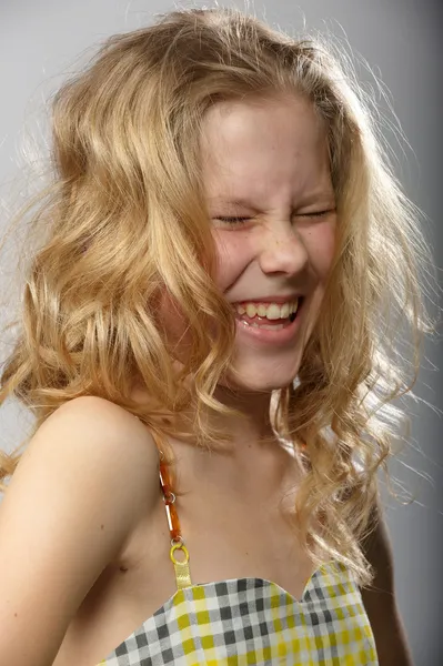 Funny little blondynka — Zdjęcie stockowe