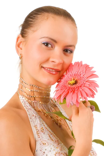 Menina com flor — Fotografia de Stock