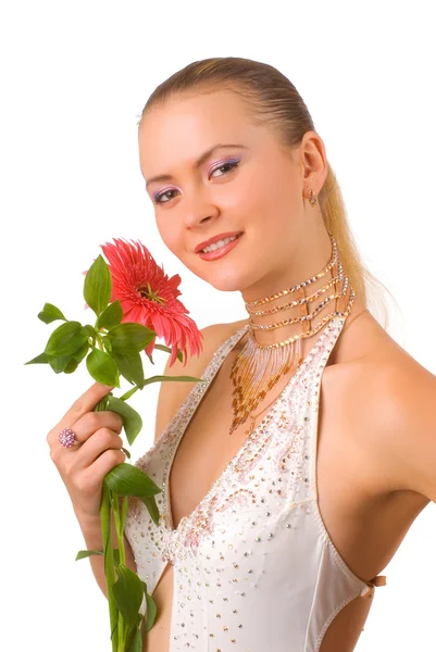Girl with flower — Stock Photo, Image