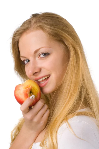 Girl with apple — Stock Photo, Image