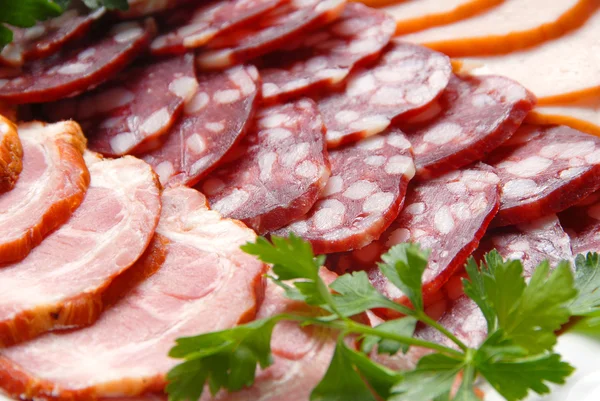 Salsicha, carne, verdura — Fotografia de Stock